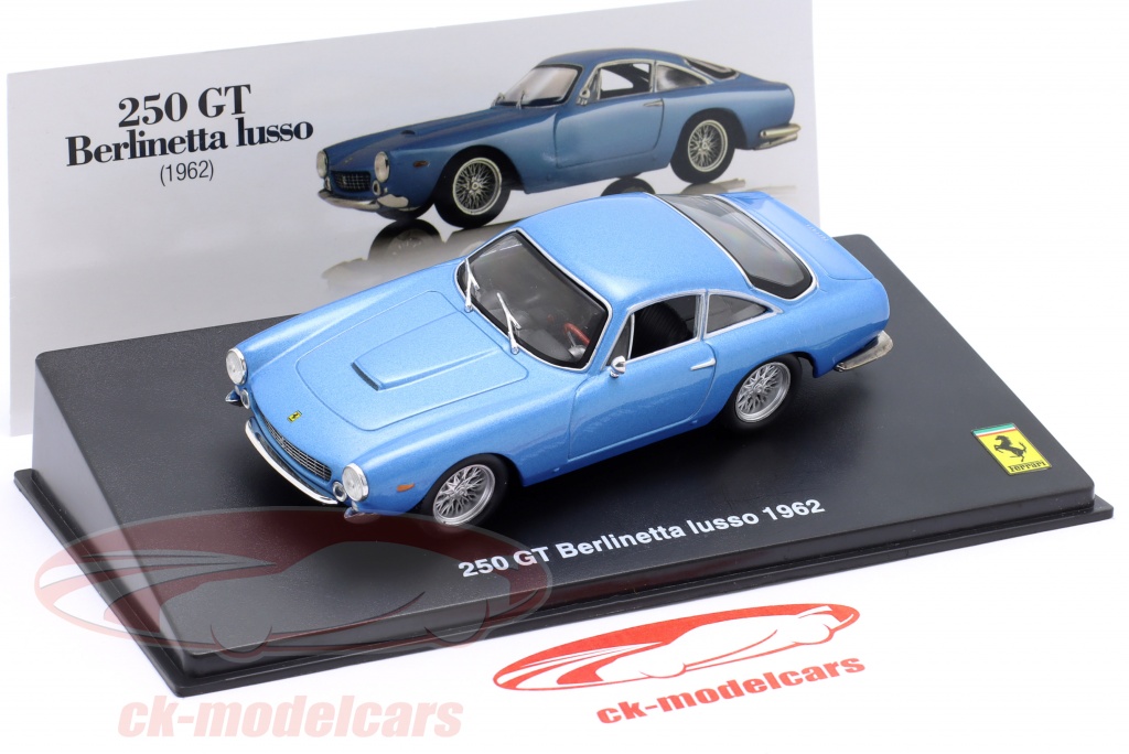 Ferrari 250 GT Lusso 1962 Miniature 1/43 Altaya - Couleur Argentée, Zamak, Neuf Avec Prospectus