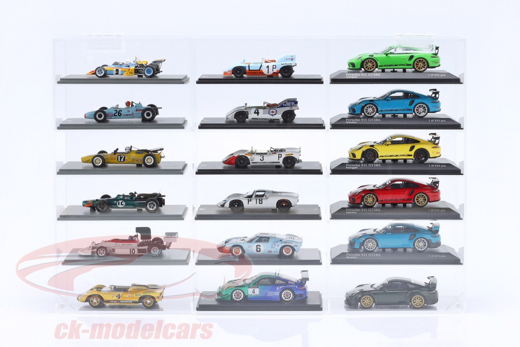 acrilico vetrina für 4 modellini di automobili in scala 1:87 nero