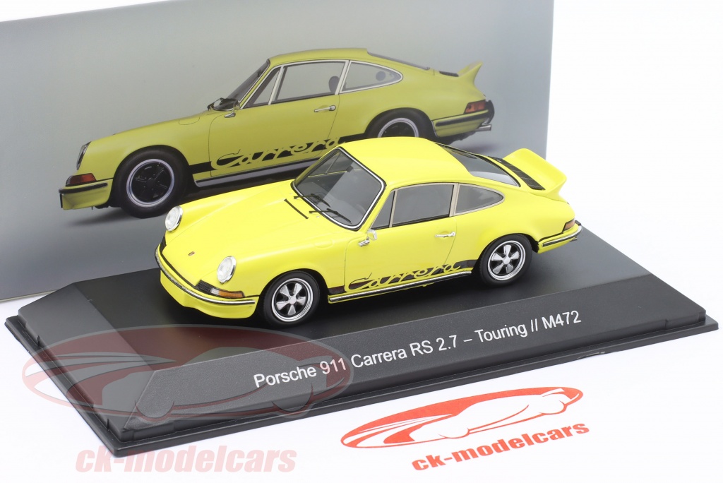 Spark 1:43 Porsche 911 Carerra RS 2.7 Touring (M472) jaune / noir MAP02035222 modèle voiture