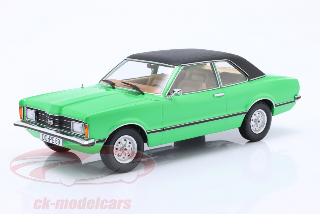 kk-scale-1-18-ford-taunus-gxl-limousine-avec-toit-en-vinyle-1971-vert-noir-kkdc180971/