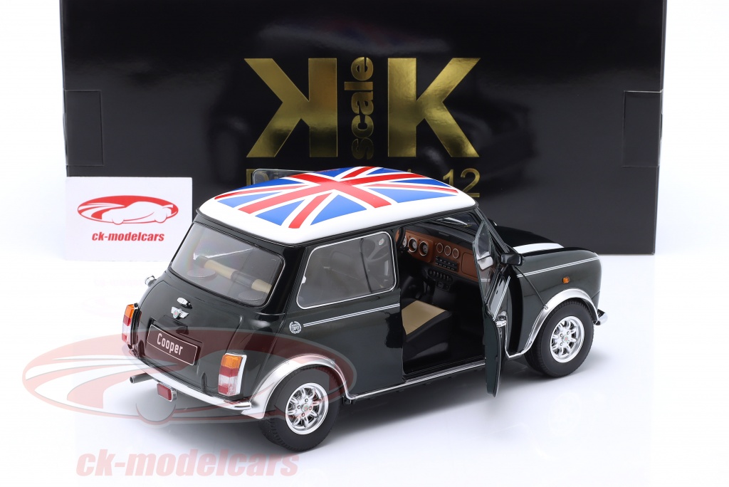 KKScale 112 Mini Cooper Union Jack LHD dunkelgrün metallic / weiß