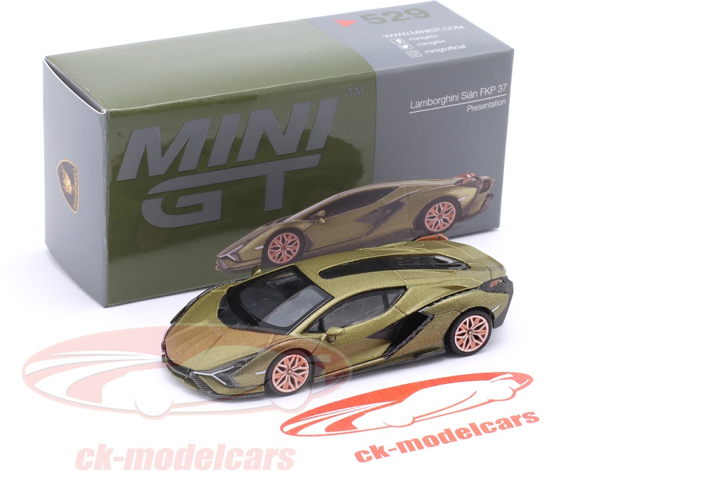 True Scale 1:64 Lamborghini Sian FKP 37 Presentation matt olivgrün 