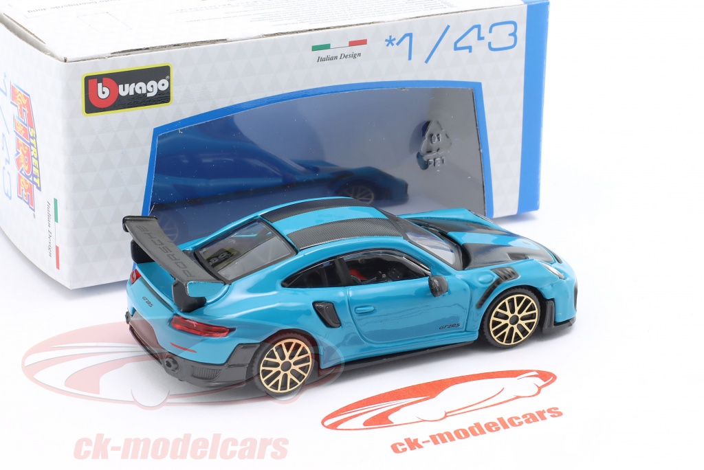 Bburago 21098BL - Modellino Porsche Taycan Turbo S In Scala 1:24, Colore Blu, Metallo, Auto Da Collezione - 2