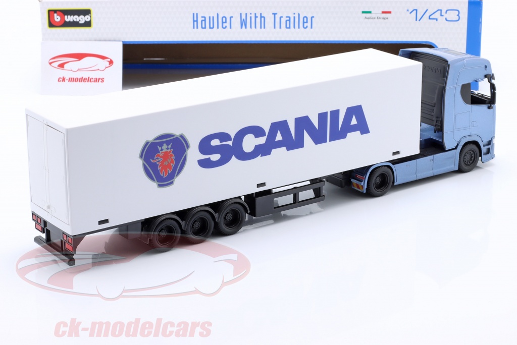 Camion Scania 770S 1:43 Bburago - Modèle Métal Et Plastique 38.5 Cm - Bleu - Pour Collection Ou Jouet à Partir De 3 Ans - 2