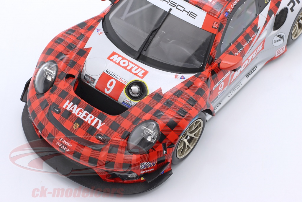 Miniature Voiture Porsche 911 GT3 R Daytona 2022 - Échelle 1:18 - Rouge Et Blanc - Collection Adulte