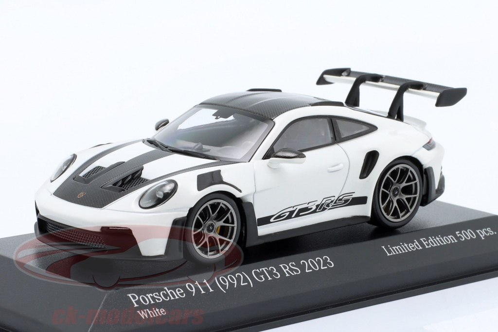 Minichamps 1:43 Porsche 911 (992) GT3 RS 2023 白 / 銀 リム & 装飾