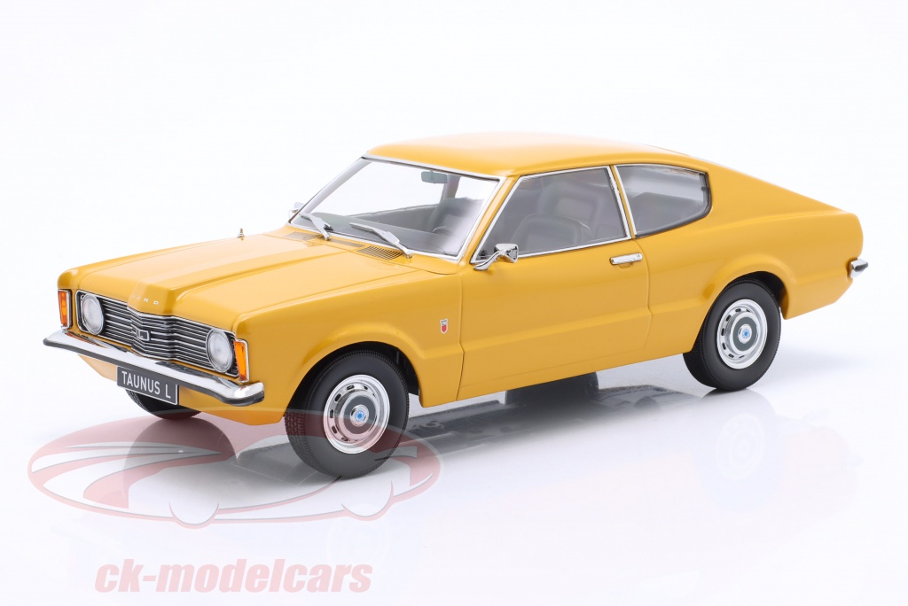 Modèle Réduit 1:18 Ford Taunus L Coupé 1971 Jaune - KK Scale - Neuf Sous Blister