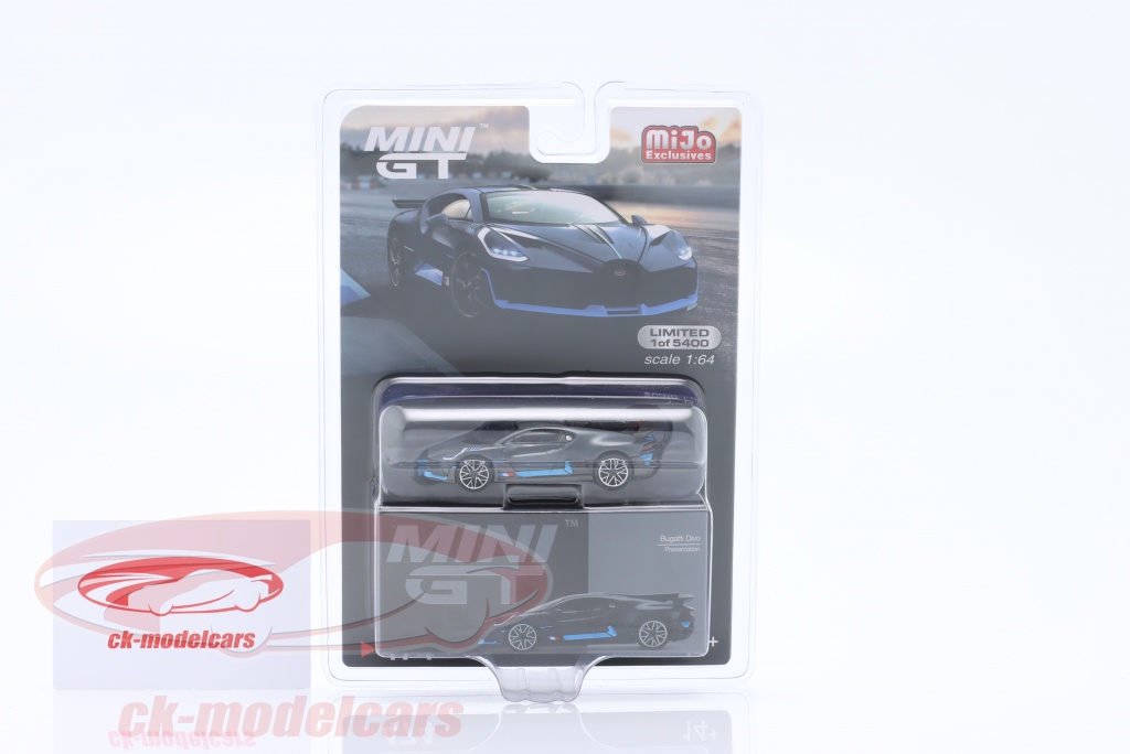 Mini GT 1:64 Bugatti Divo - Modellino Diecast Nero Edizione Mijo Exclusive MGT00474