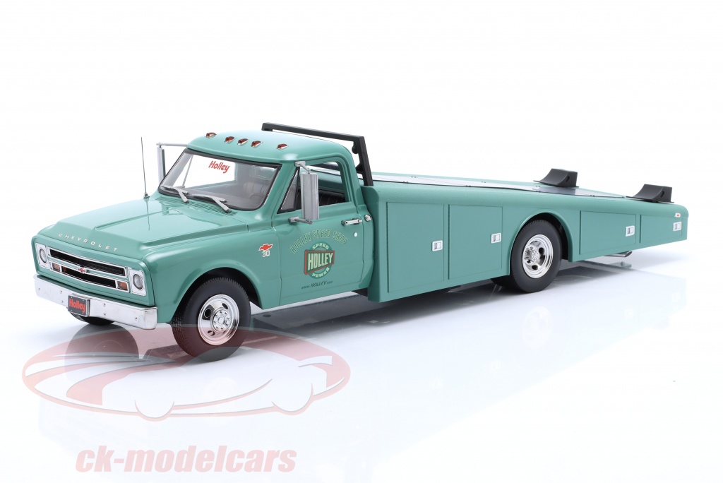 gmp-1-18-chevrolet-c30-ramp-truck-holley-speed-shop-bygger-1967-grn-a1801707gh/