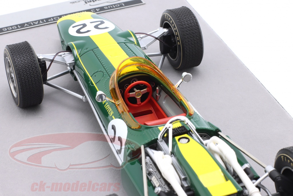 Miniature Voiture 1/18 Tecnomodel Lotus F1 43 #22, GP Italie 1966, Avec Figure Clark