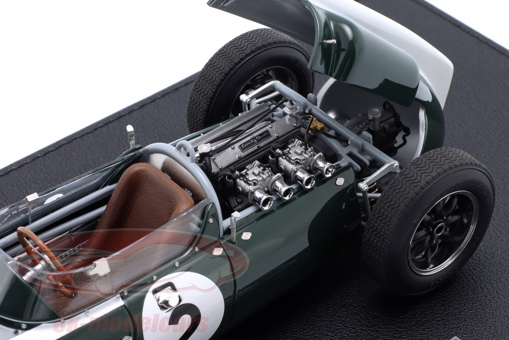 Miniature GP Replicas Cooper F1 T53 N°4 – McLaren, GP De Belgique Spa 1960, échelle 1/18 Avec Vitrine