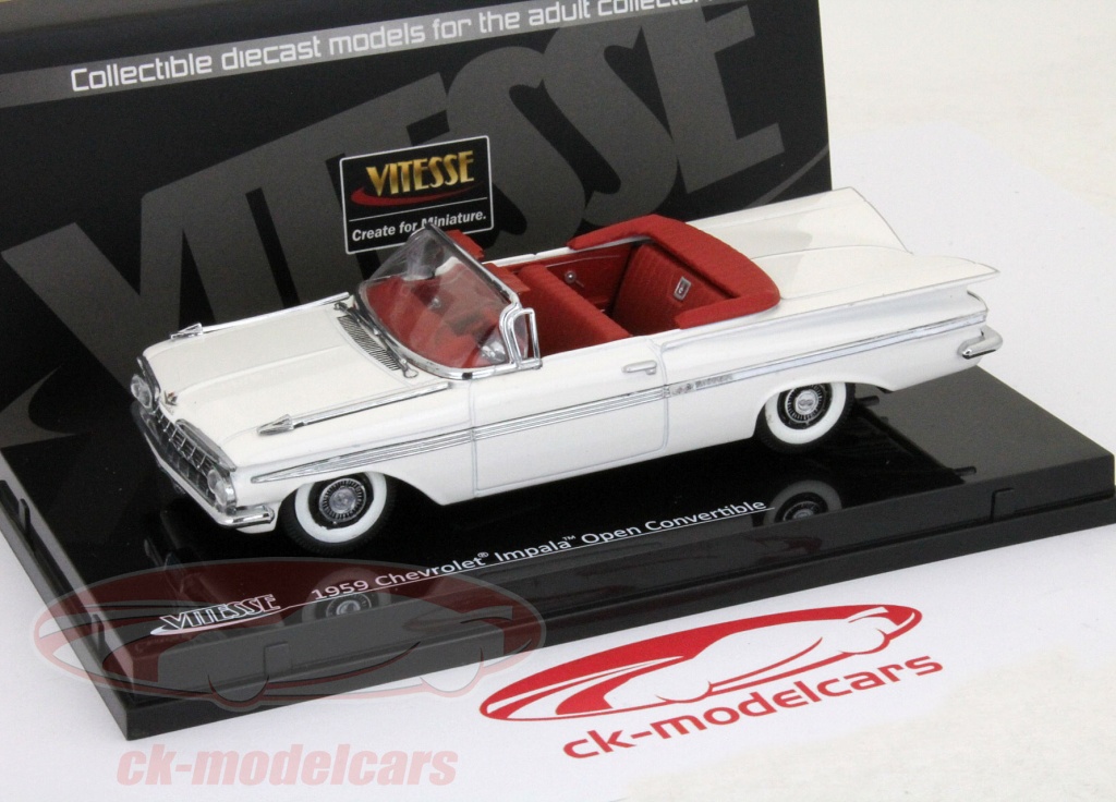 Chevrolet Impala Cabriolet 1959 Rouge – Vitesse SB 1/43 – Bon état Sans Boîte