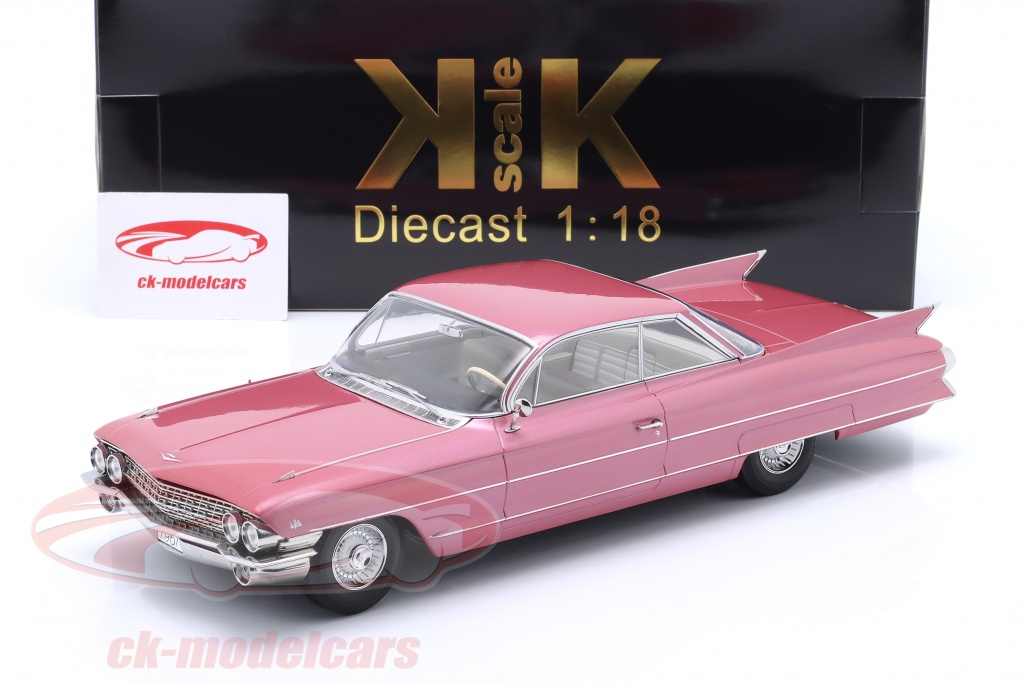 Modèle Réduit 1:18 Cadillac Series 62 Coupe Deville 1961 - Couleur Rose Métallisé KK Scale