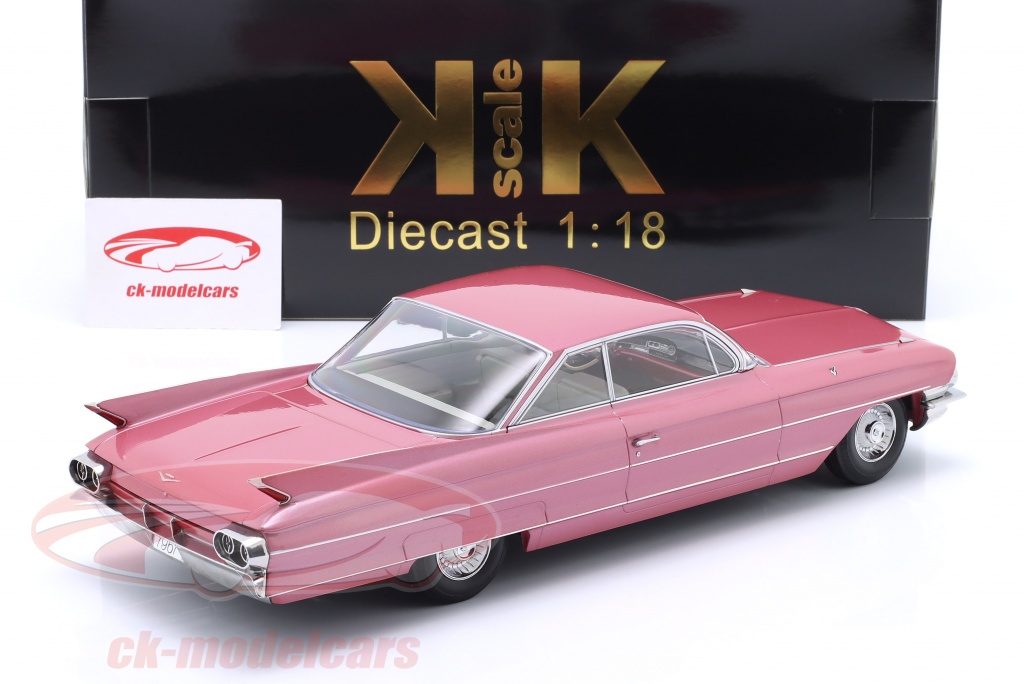 Miniature Cadillac Series 62 Coupe Deville 1961 - Rose - 1/18 KK-Scale KKDC181254