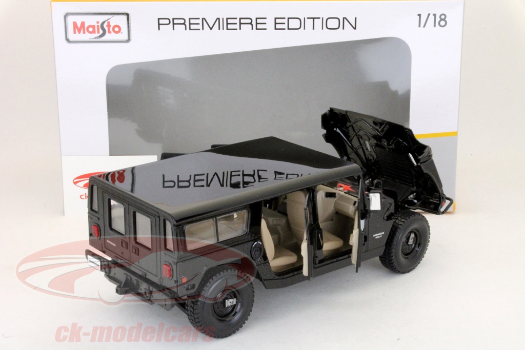 Maisto 1:18 Hummer 4 portes chariot noir 36858 modèle voiture 36858 090159368588
