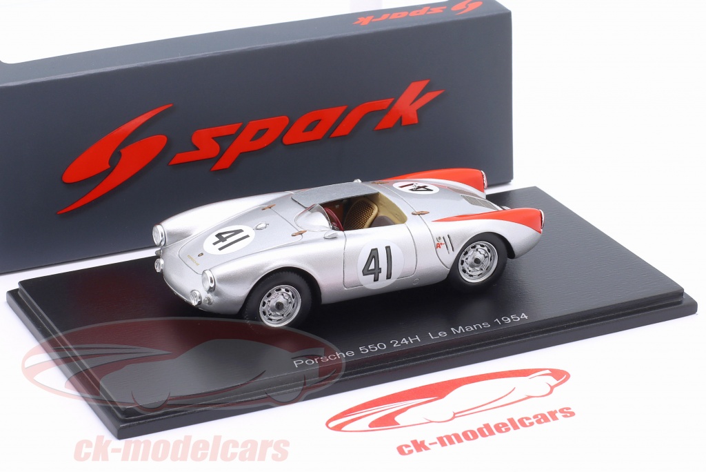 Spark 1/43 - Porsche 550 N°41, Le Mans 1954, Pilotes Herrmann Et Prévente - Miniature Résine Neuve