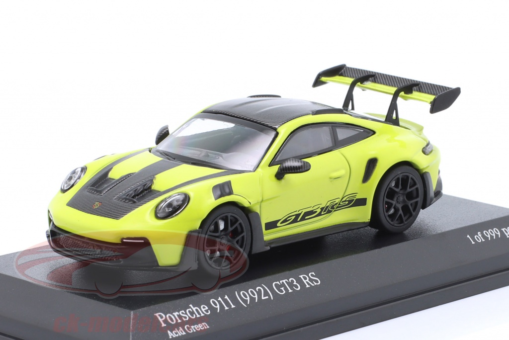Minichamps 1:43 Porsche 911 (992) GT3 RS Weissach Paket Baujahr 2023 acid grün 410062111