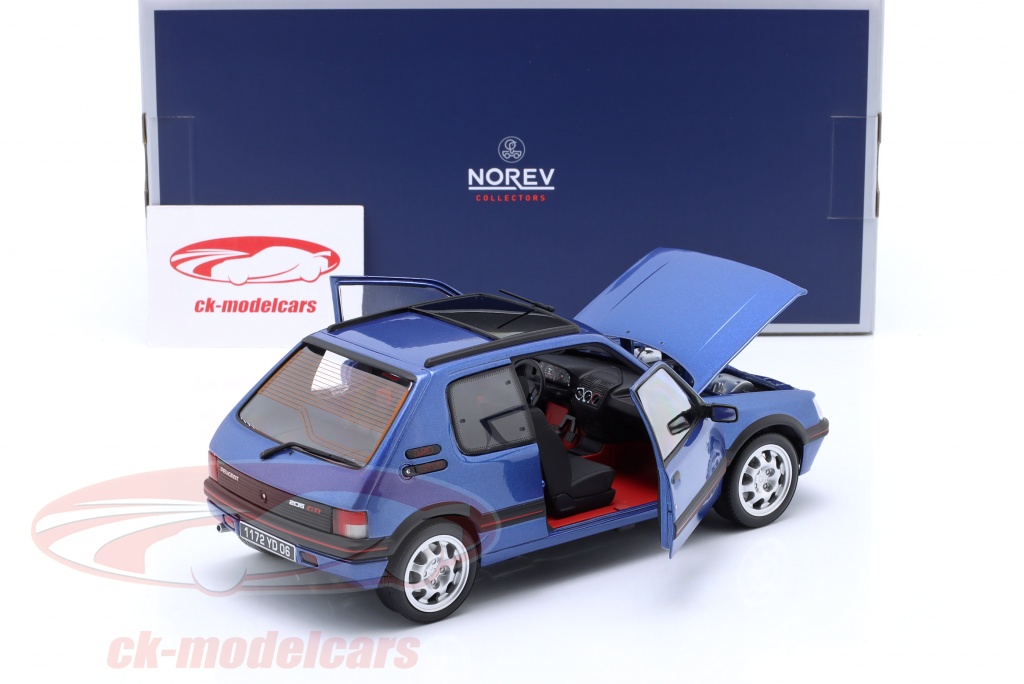 Ottomobile 1/18 OT535 Peugeot 205 GTi, Bleu Mianni, Résine, Modèle Neuf