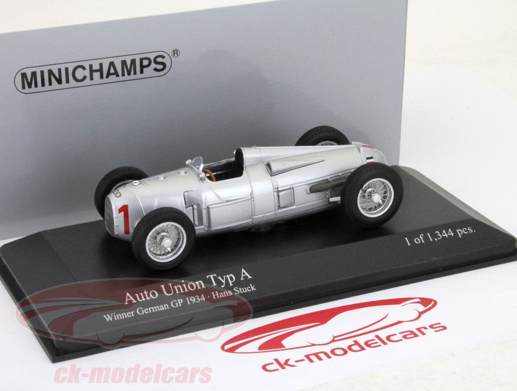Minichamps 1/43 AUTO UNION TYP A LANGHECK – ADAC Eifelrennen, édition Limitée