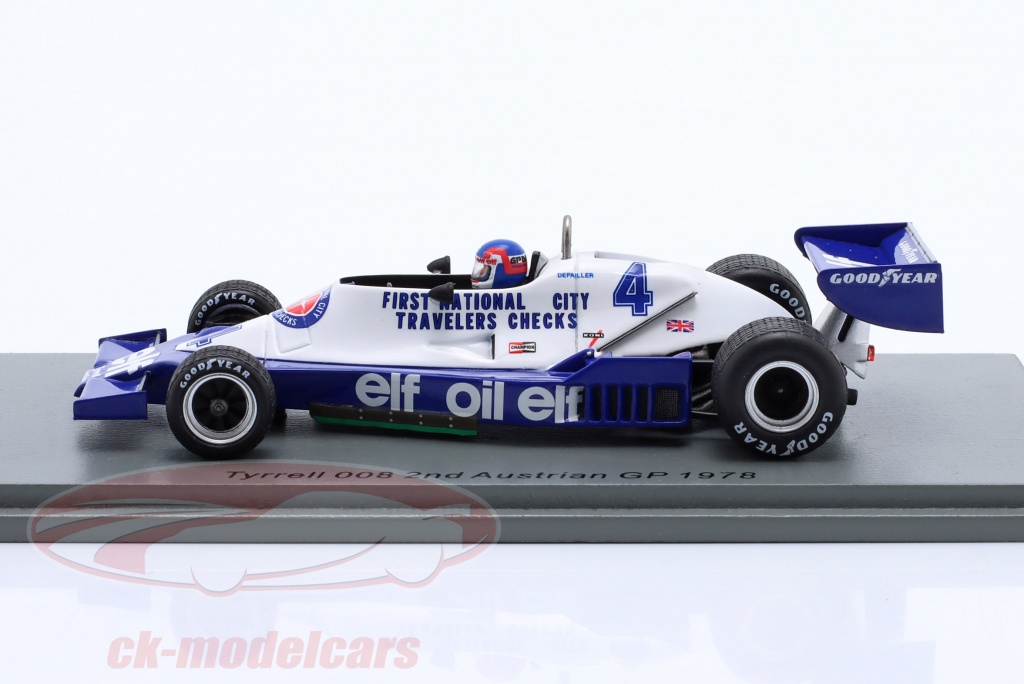 Modèle Réduit Spark 1/43 Tyrrell 004 N°8 - GP France 1972, Pilote Patrick Depailler - Résine, Neuf Sous Boîte