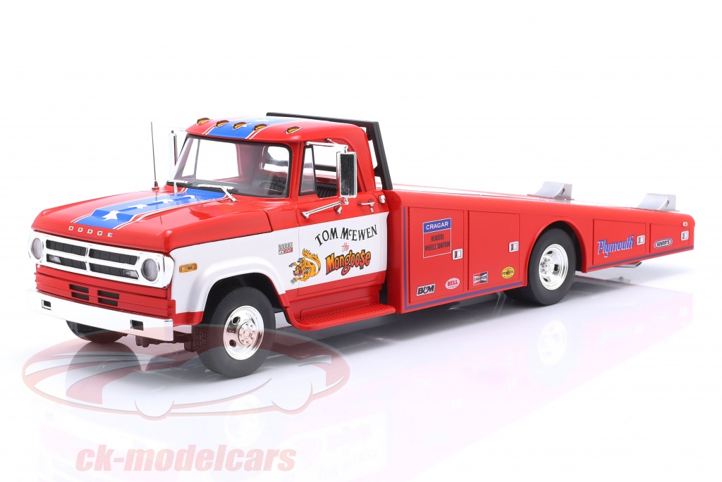 gmp-1-18-dodge-d-300-ramp-truck-mongoose-bygger-1970-rd-hvid-a1801914/