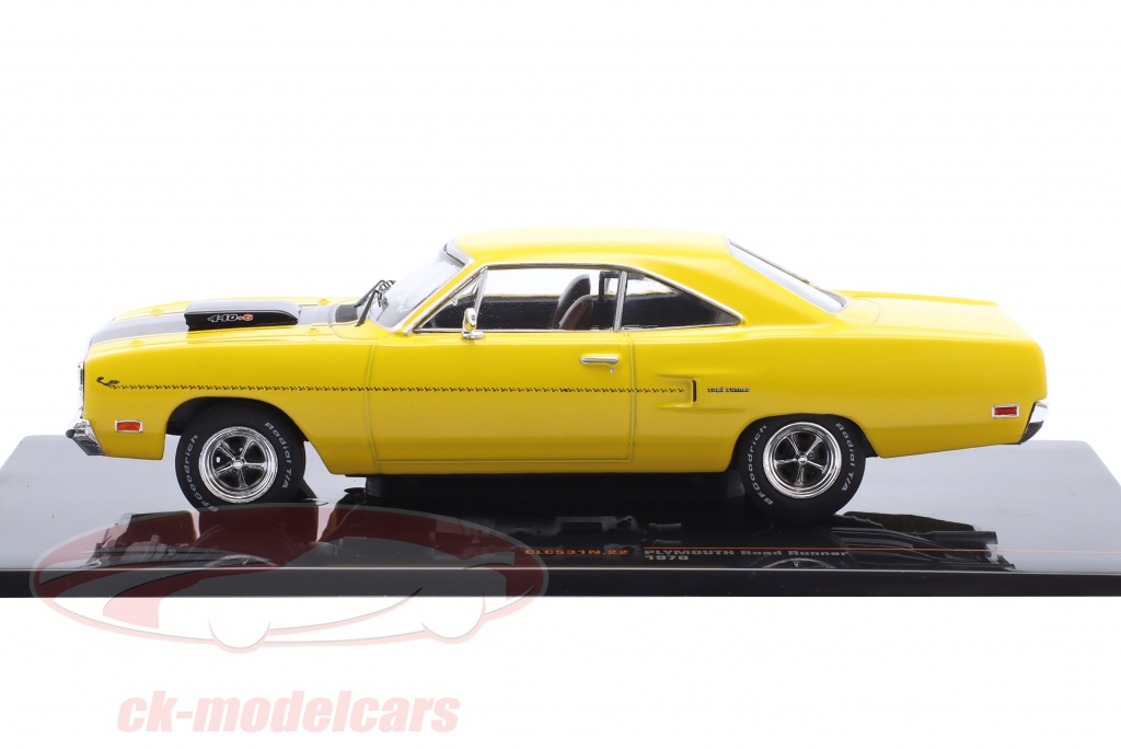 Miniature IXOMODELS Plymouth Road Runner 1975 Jaune - Échelle 1/43, Métal Et Plastique, Neuf Sous Boîte