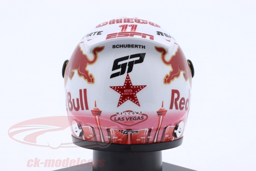Casque Formule 1 Sergio Perez « Checo » GP Vegas 2023 Echelle 1/2 Casque Formule 1 Sergio Perez « Checo » GP Vegas 2023 Echelle 1/2