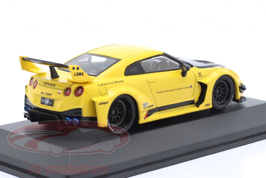 Solido 1:43 Nissan GT-R (R35) Liberty Walk Body Kit 2022 yellow 