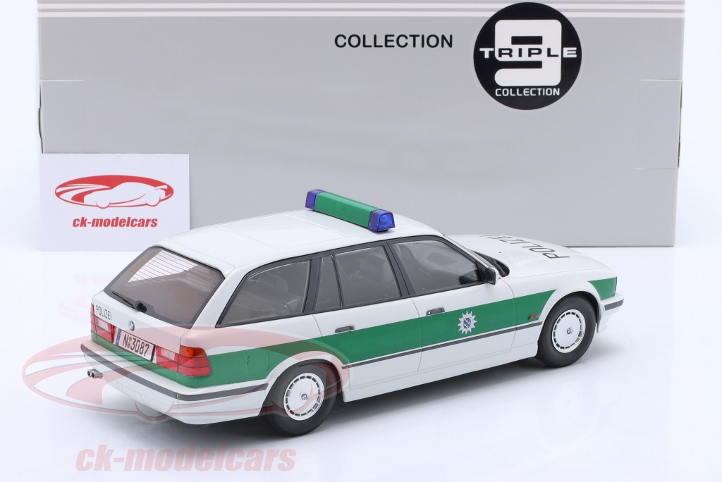 Triple9 1:18 BMW 5秒 シリーズ E34 Touring 建設年 1996 警察 白 / 緑 T9-1800405 モデル 車 ...
