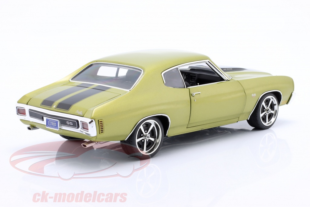 Modèle Réduit Chevrolet Chevelle SS Restomod 1970 Vert Et Noir - Échelle 1:18 - Marque Acme - Neuf Sous Boîte