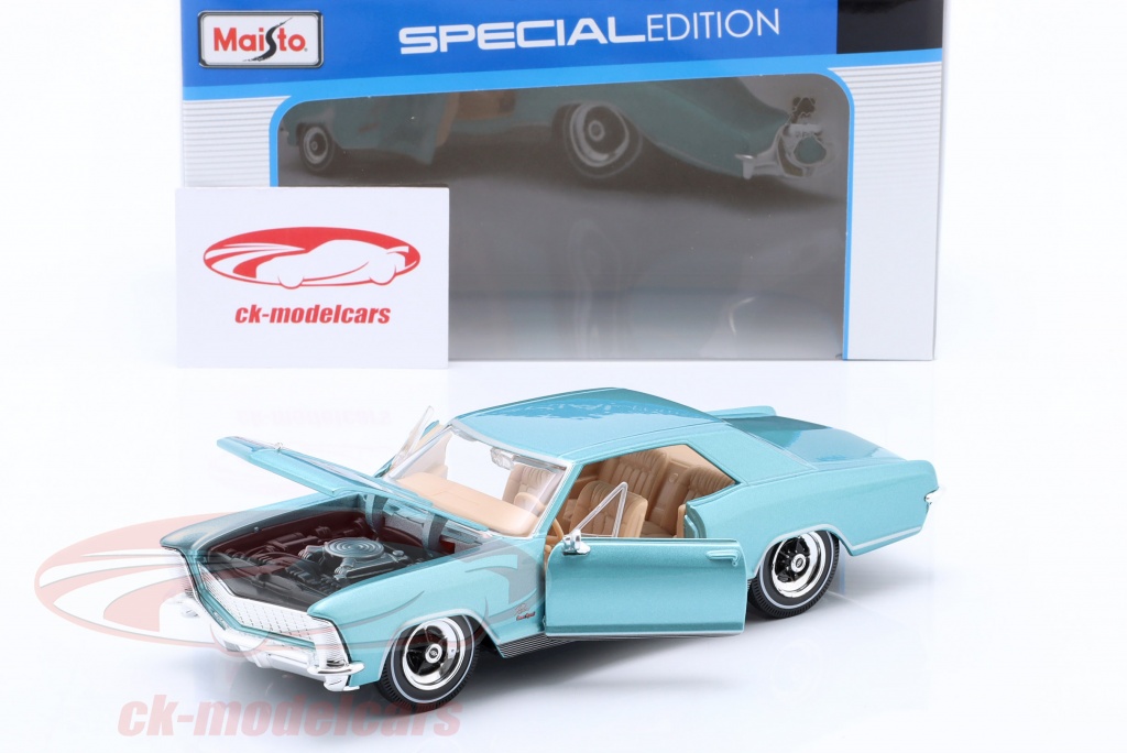 Maisto Buick Riviera 1965 Noire 1/24 - Portes Ouvrantes, Réplique Métallique De Collection