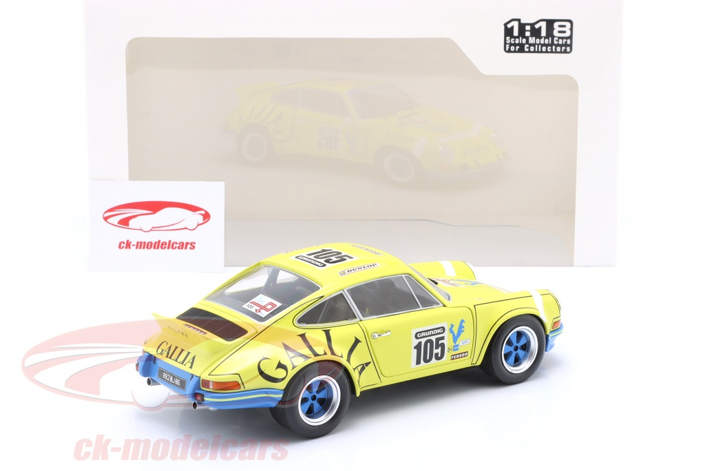 Modèle Réduit Porsche 911 RSR #105 Tour De France 1973 - 1/18 Solido - Métal Moulé Sous Pression
