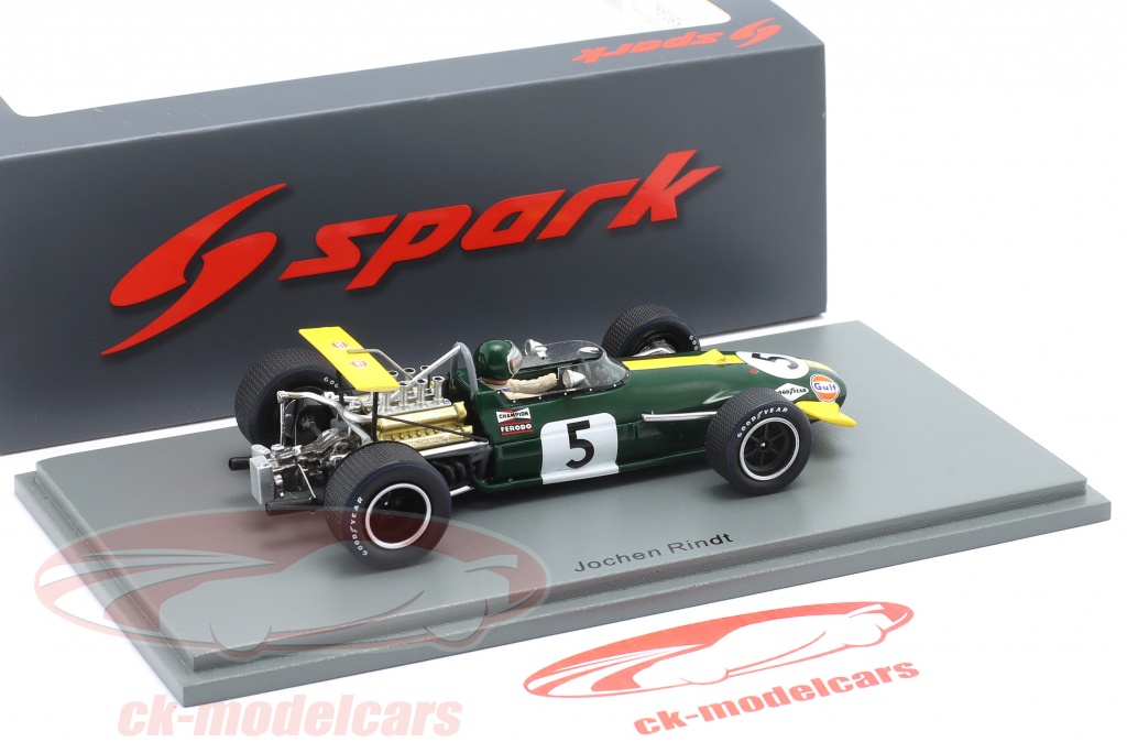 1:43 SPARK Brabham F1 Bt26 #18 Belgium Gp 1968 Jack Brabham S8311