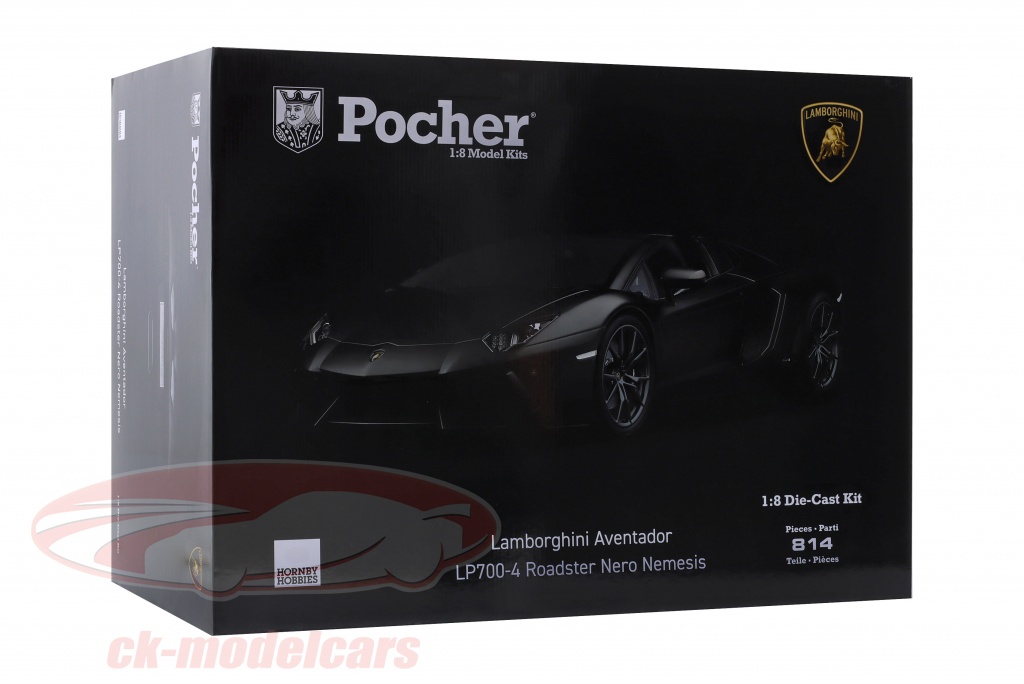 1/8 Scale Acrylic Display Case For Pocher Lamborghini Aventador - Black Frame