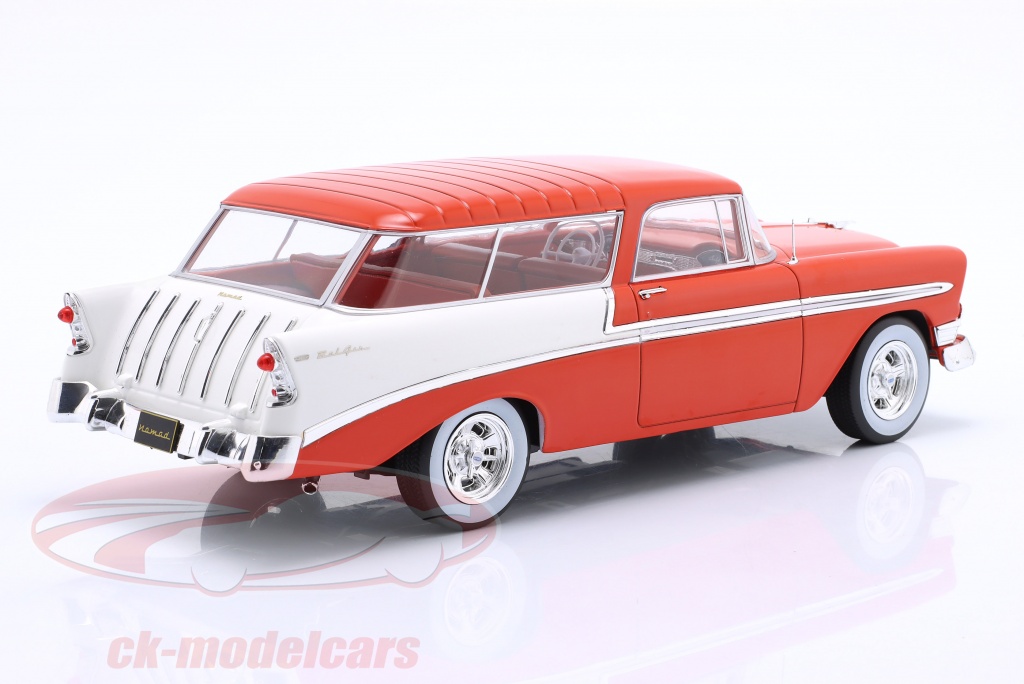 Modèle Réduit KK Scale 1:18 – Chevrolet Bel Air Nomad 1956, Marron Métallisé Et Crème