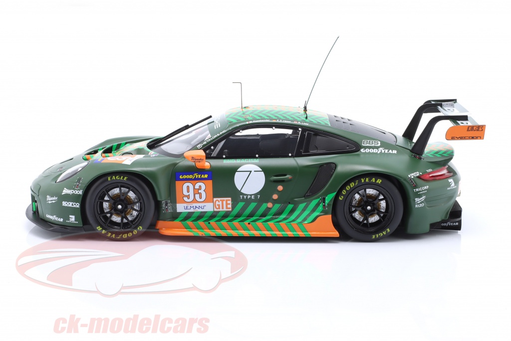 Miniature Porsche 911 RSR #93 24h Du Mans 2021 - IXO 1/18, Métal, Vert, Neuve