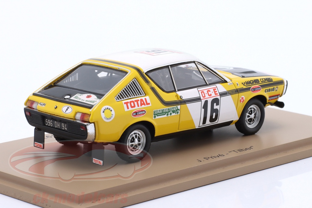 RENAULT 17 PH.1 YELLOW #23 PRIVE/ TILBERT RALLYE DU MAROC 1976 - Car