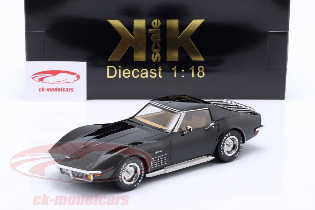 Modellino Scala 1:18 KK Chevrolet Corvette C3 Del 1972 Nera Da Collezione