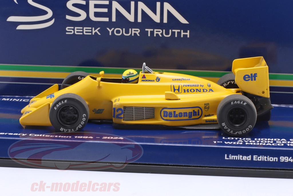 Modellino Auto Ayrton Senna Lotus 99T #12 - Scala 1:43, Vincitore Monaco GP 1987, Altaya - Foto 3