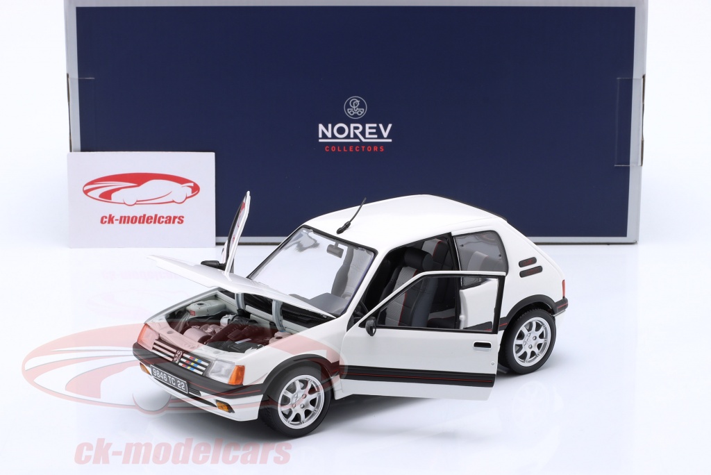 Miniature Peugeot 205 GTI 1988 Norev - Blanc Meije - Échelle 1/54