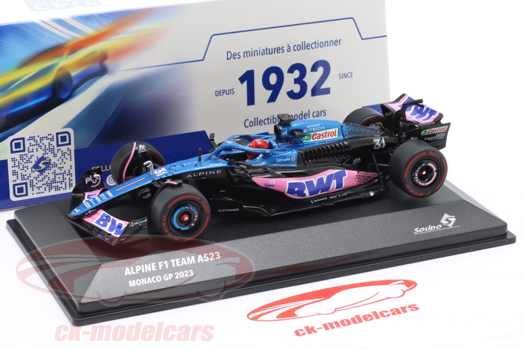 Modèle Réduit Solido 1:43 Alpine F1 A523 #31 - 3ème Place GP Monaco 2023 - Esteban Ocon