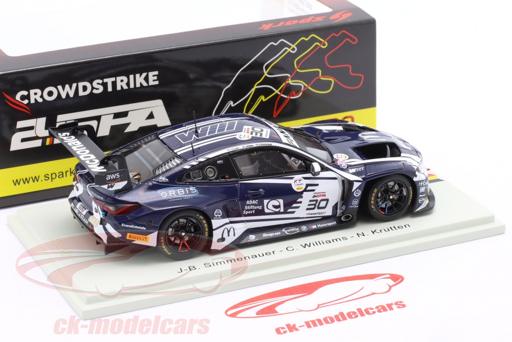 Spark 1:43 BMW M4 GT3 #30 24h Spa 2023 Team WRT SB709 Modellauto 