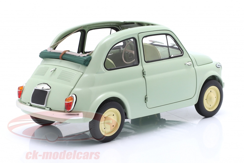 Kyosho 1/18 Fiat 500 D Cabriolet – 1960 Bleu Céleste – Miniature Neuve