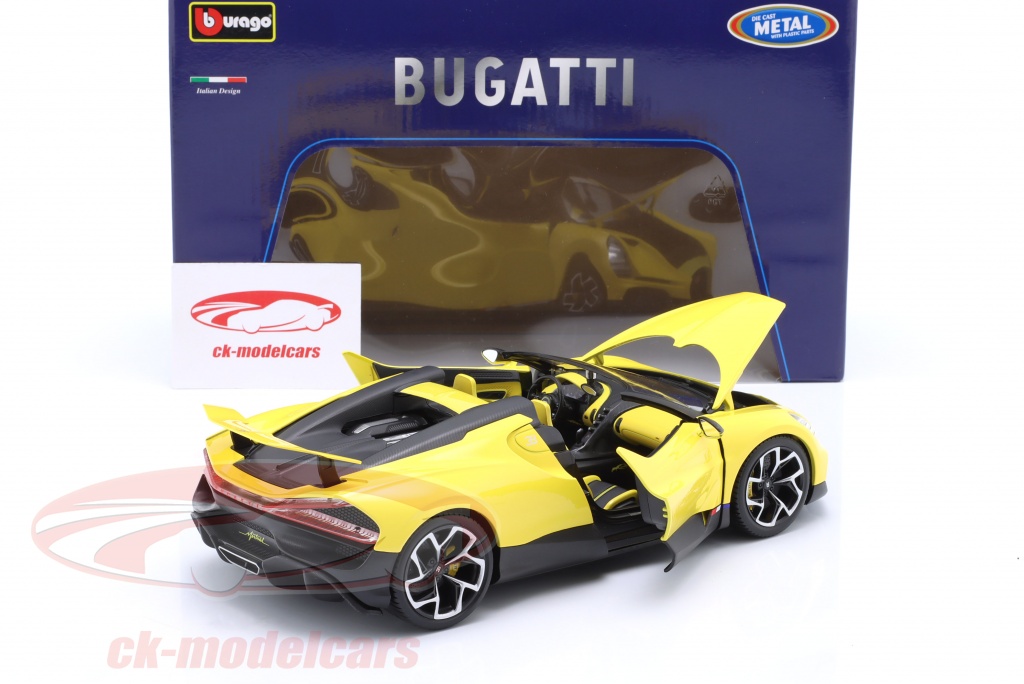 Miniatures montées - Bugatti Bolide Jaune 1/18 Burago - Jeux