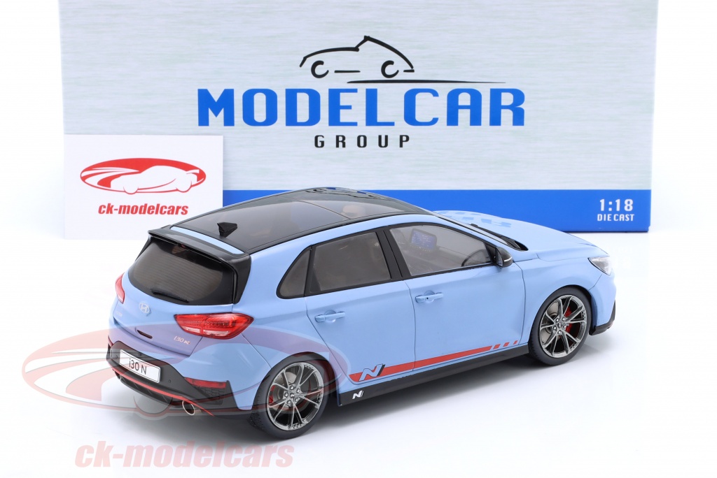 1:18 Hyundai I30 N, Azzurro Chiaro, 2021 - Nuovo