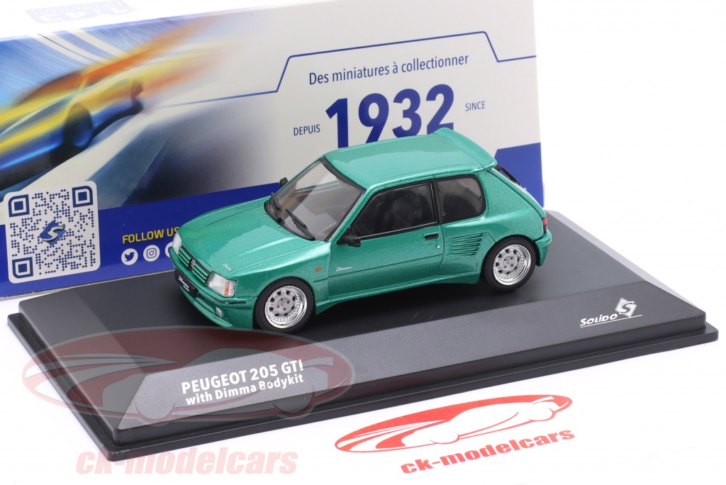 Solido 1/18 Peugeot 205 GTi - Poignées Fluorite Vert - 1992 - NEUF