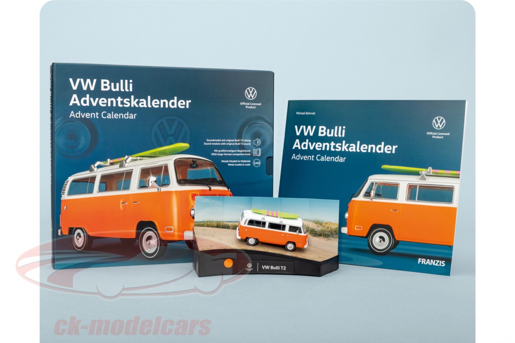 Calendrier De L’Avent VW T2 Camper – Maquette à Monter 96 Pièces Sans Colle, Avec Peinture Aqua Color