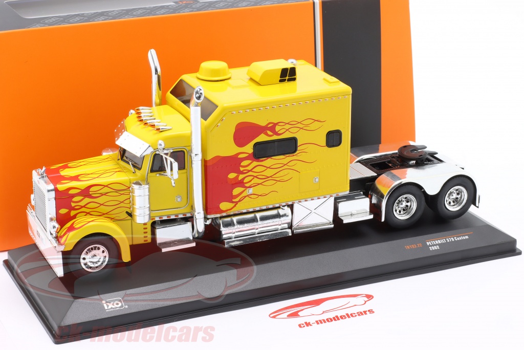 Camion Peterbilt 379 Custom 2002 – Ixo 1/43 – Diecast Flames Yellow (TR193)