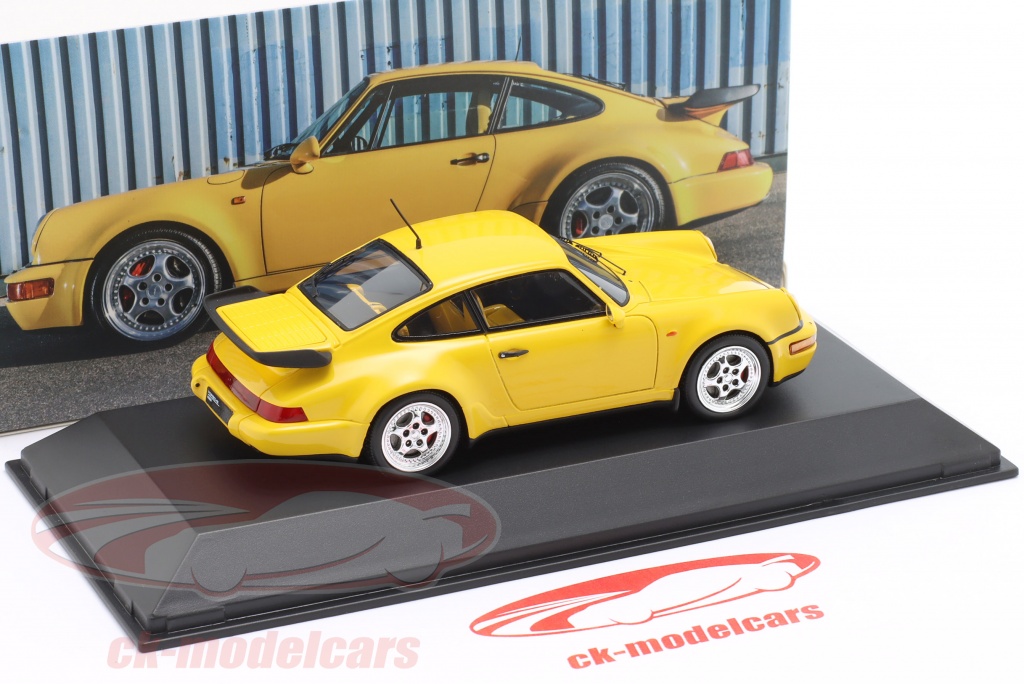 Modellino Spark Porsche 911 964 Turbo Coupè Giallo, Scala 1:43, Museo Porsche - Nuovo