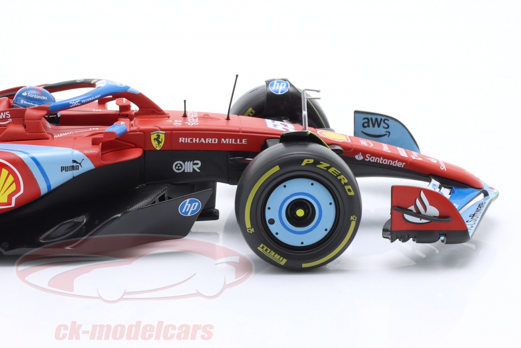 Modèle Réduit Ferrari SF-24 1/18 Bburago - Carlos Sainz 2024 - Métal